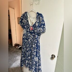 Laura Byrnes/Pinup Couture Lucrezia Day Dress in Capri Blue Floral